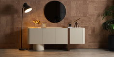 Modern Topkapı Yemek Odası Takımı, ahşap ve terrazzo detaylı yemek masası, bej sandalyeler ve şık büfe ile inegol mobilya kalitesini yansıtır.