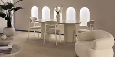 Vena Yemek Odası Takımı, modern oval masa ve 4 sandalyeden oluşan zarif bir set. Minimalist estetiği ve doğal tonlarıyla evinize şıklık katarken, uygun fiyatlı inegöl mobilya seçenekleriyle bütçenizi de koruyor.