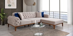 Modern tasarımlı, bej renkli ve tufted detaylı Moskova Köşe Koltuk Takımı. Ergonomik yapısıyla konfor sunan bu Kaliteli İnegöl mobilya, yaşam alanınıza şıklık katacak.