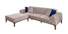 Modern tasarımlı, bej renkli ve tufted detaylı Moskova Köşe Koltuk Takımı. Ergonomik yapısıyla konfor sunan bu Kaliteli İnegöl mobilya, yaşam alanınıza şıklık katacak.