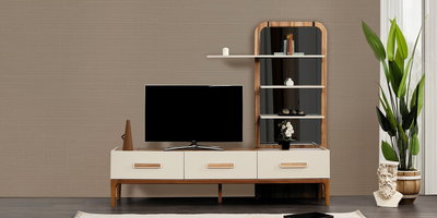 Modern tasarımıyla öne çıkan Palermo Tv Ünitesi, krem ve ahşap detaylarıyla şık bir salon köşesi sunuyor. Kaliteli bir İnegöl mobilyası örneği.