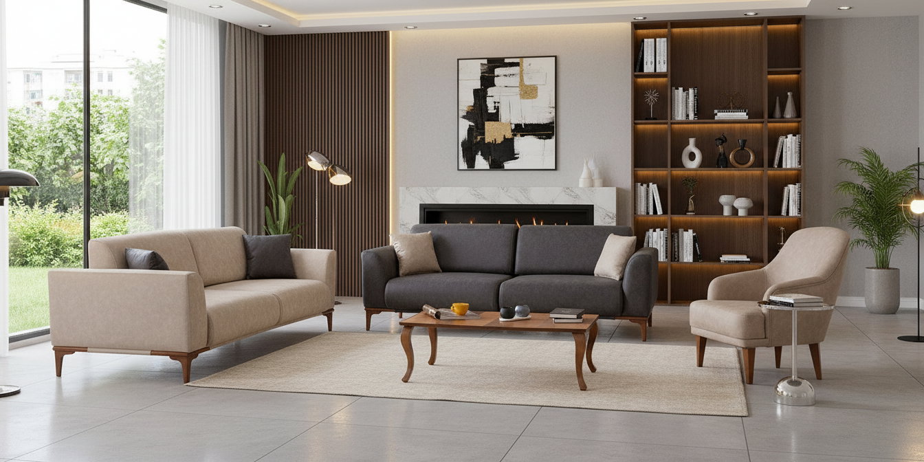 Storm Sofa Set İnegöl Furniture