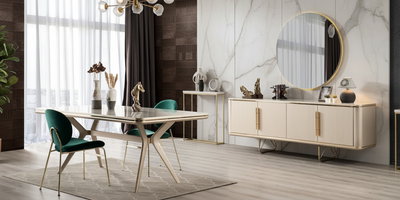 Paris Gold Yemek Odası Takımı| İnegöl Mobilya