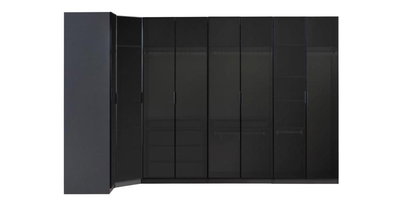 Modern Bronze Giyinme Dolabı, antrasit rengi, cam kapakları ve led ışıklarıyla şık bir çözüm sunar. İnegöl mobilya fiyatları için ideal.