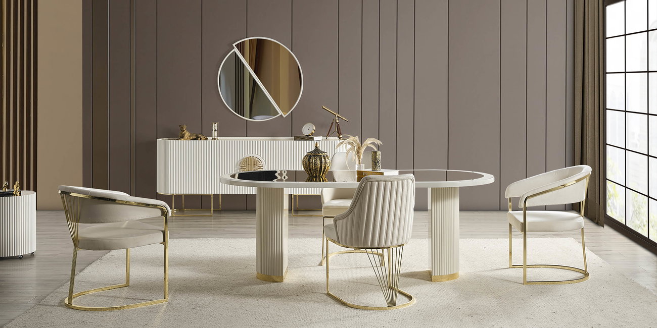 Gucci Yemek Odası Takımı Ekru-865-2