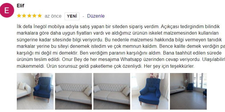 Melek Elif Ergün - Ordu176542 | İnegöl Mobilya