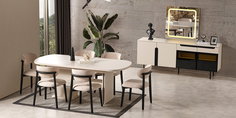 Zara Yemek Odası Takımı Siyah-1242-9