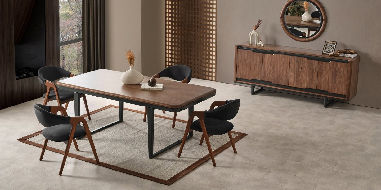 Bronze Ceviz Yemek Odası Takımı230387 | İnegöl Mobilya