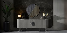 Gucci Duman Gri Yemek Odası Takımı-1812-1