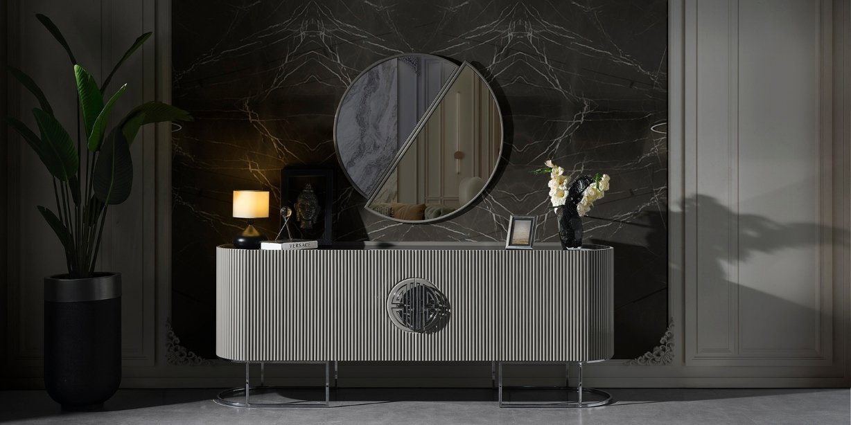 Gucci Duman Gri Yemek Odası Takımı-1812-1