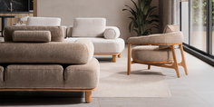 Bambu Koltuk Takımı Krem-1243-10