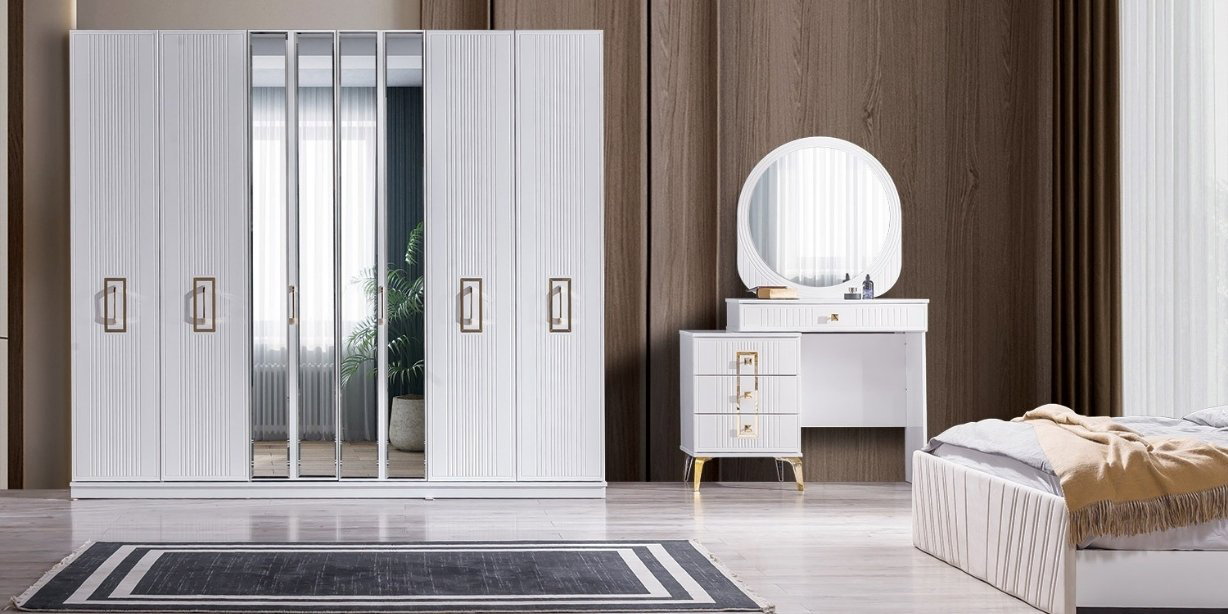 Rio Sarı Yatak Odası Takımı Mdf-1623-1