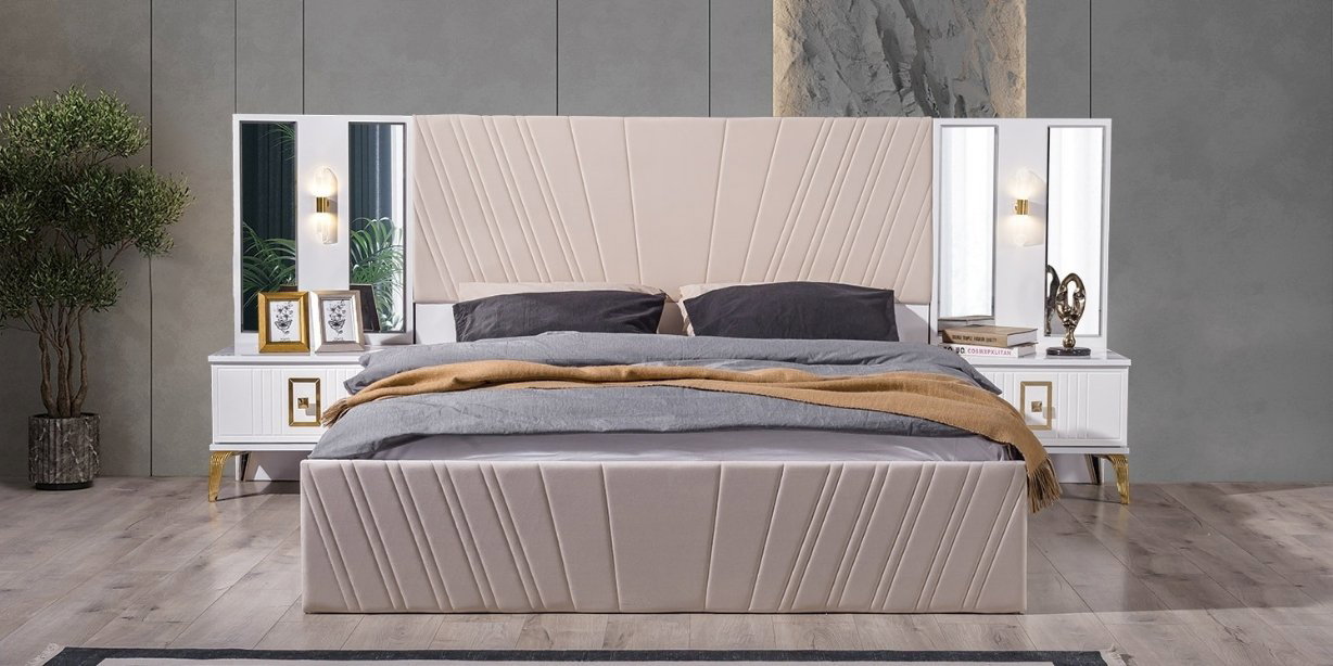 Rio Sarı Yatak Odası Takımı Mdf-1623-4