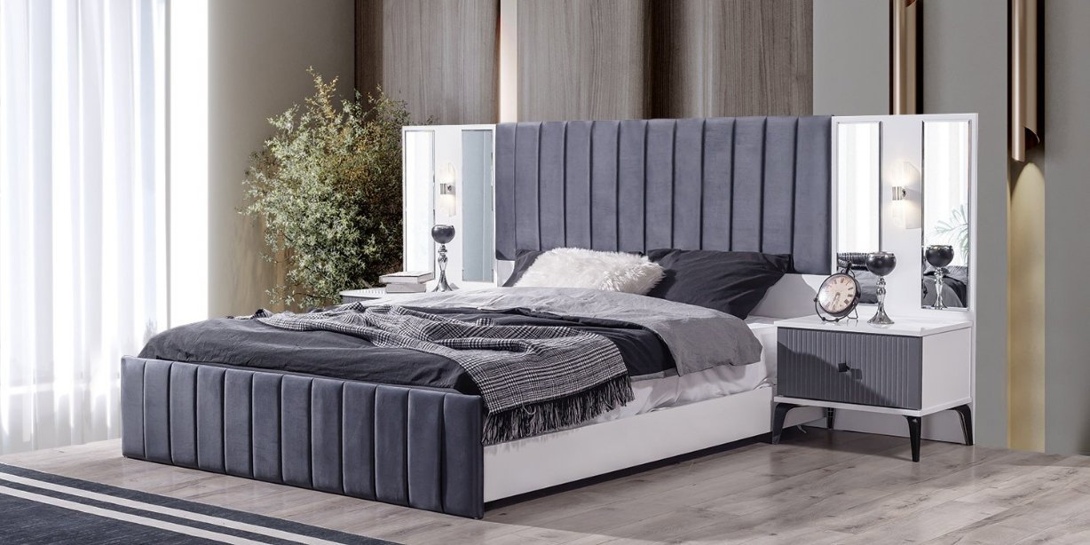 Stil Antrasit Yatak Odası Takımı Mdf-1624-9
