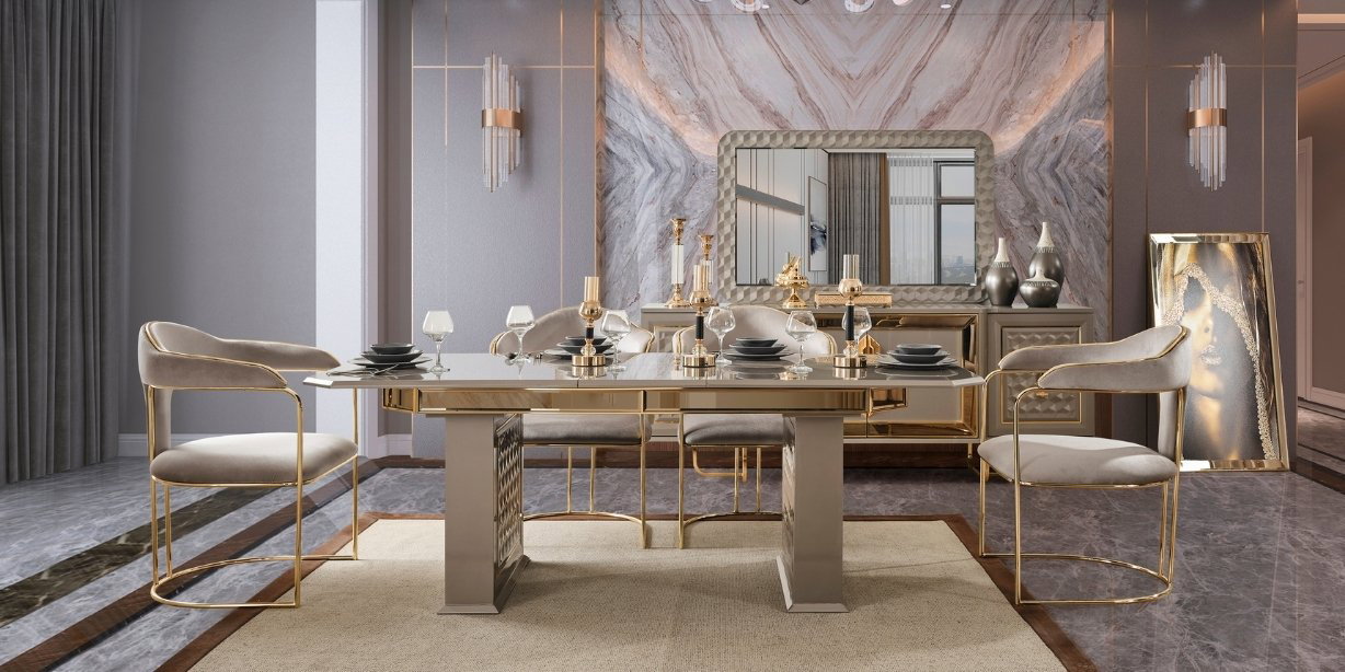 Lounge Yemek Odası Takımı Nehir Kumu220234 | İnegöl Mobilya