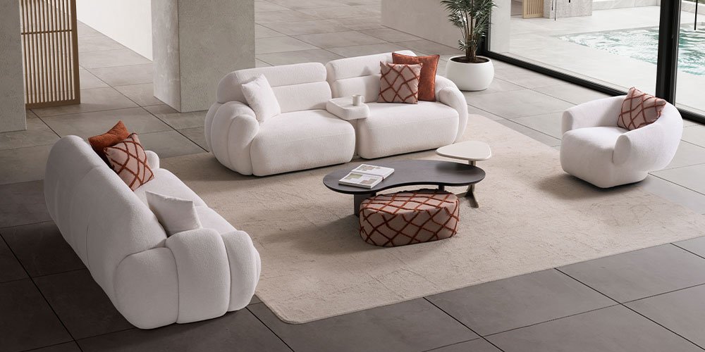 Loft Koltuk Takımı Beyaz| İnegöl Mobilya