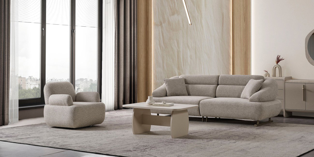 Defne Koltuk Takımı Krem-2974-8