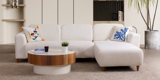 Prag Köşe Koltuk Takımı Beyaz-2968-1