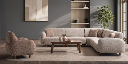 Moon Köşe Koltuk Takımı Krem