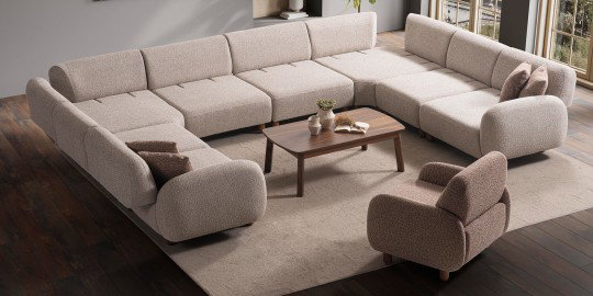 Moon Köşe Koltuk Takımı Krem