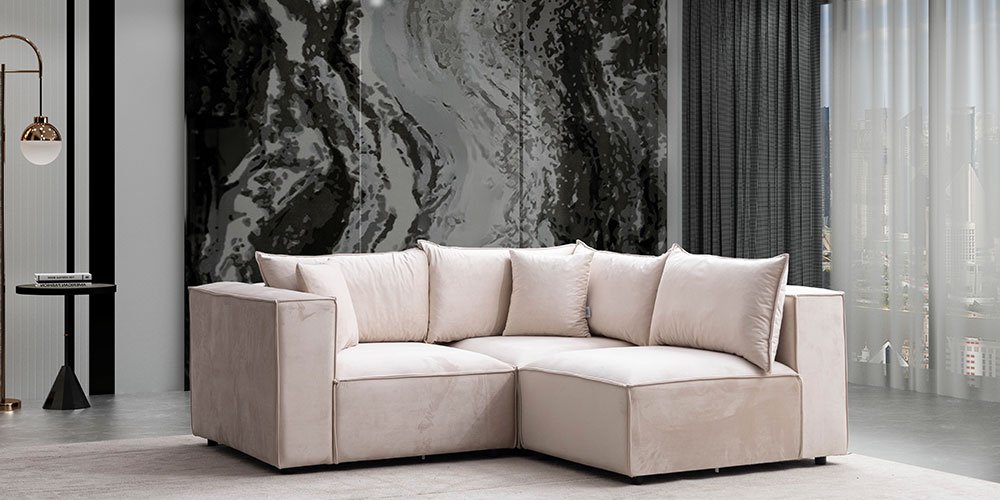Elegance Köşe Koltuk Takımı Krem-2731-9