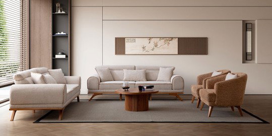 Duru Koltuk Takımı Krem