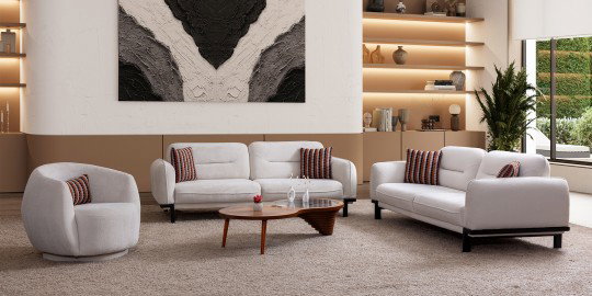 Malta Koltuk Takımı Krem