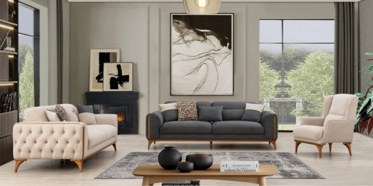 Ahşap klapalı, modern Monza koltuk takımı ile dekore edilmiş şık bir salon. İnegöl mobilya kampanyaları ile bu şıklığı yakalayın.