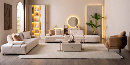 Modern ve konforlu Viral Koltuk Takımı ile döşenmiş, aydınlık ve ferah bir salon. En uygun İnegöl mobilya Fiyatları burada.