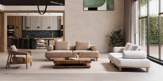 Bambu Koltuk Takımı Krem