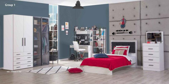 Atlas White Genç Odası - Mobilyam İnegölden