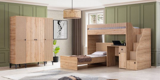 Rustik Dörtlü Ranza Seti