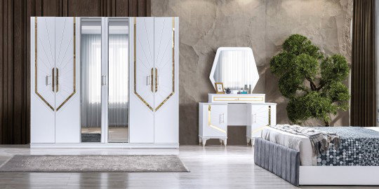 Güneş Yatak Odası Takımı Beyaz-701-1