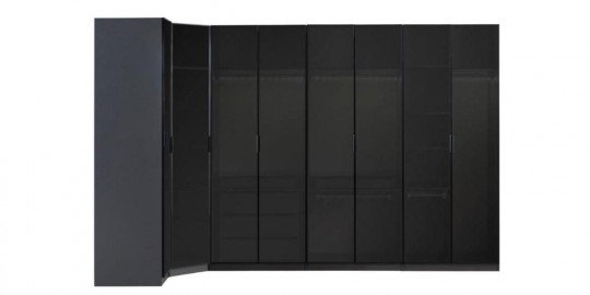 Modern Bronze Giyinme Dolabı, antrasit rengi, cam kapakları ve led ışıklarıyla şık bir çözüm sunar. İnegöl mobilya fiyatları için ideal.