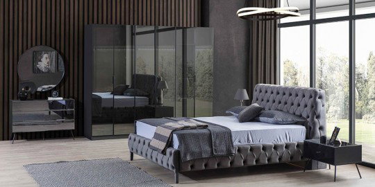 Bronze Yatak Odası Antrasit 6 kapı - Mobilyam İnegölden
