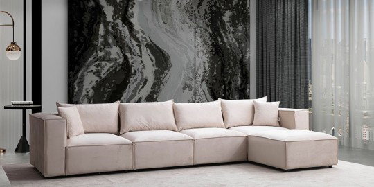 Elegance Köşe Koltuk Takımı Krem