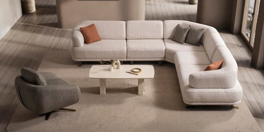 Gloria Köşe Koltuk Takımı Krem