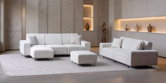 Modern bej Liza Köşe Koltuk Takımı ve üçlü koltuk ile şık salon dekorasyonu. Kaliteli ve uygun fiyatlı inegöl mobilya seçeneği.