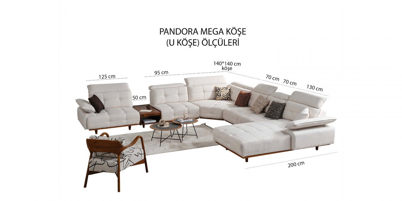 Pandora U Köşe Koltuk Takımı-677-8
