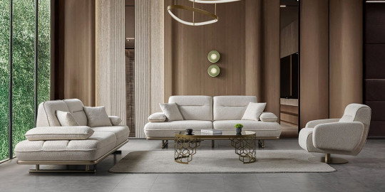 Şık metal detaylara sahip, modern ve konforlu Nirvana Koltuk Takımı, yaşam alanlarına İnegöl mobilyası kalitesi katıyor.
