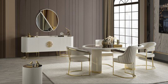 Gucci Yemek Odası Ekru - Mobilyam İnegölden