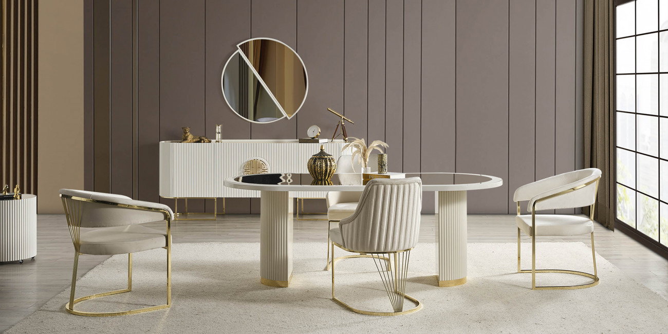 Gucci Yemek Odası Takımı Ekru-865-2