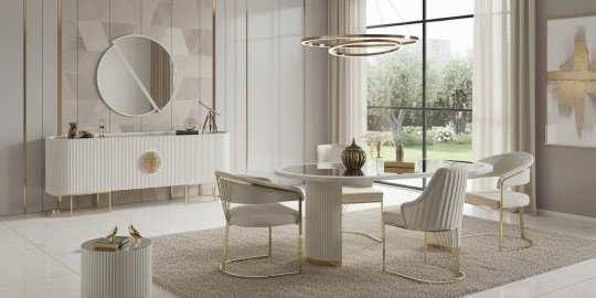 Gucci Yemek Odası Takımı Ekru İnegöl Mobilya