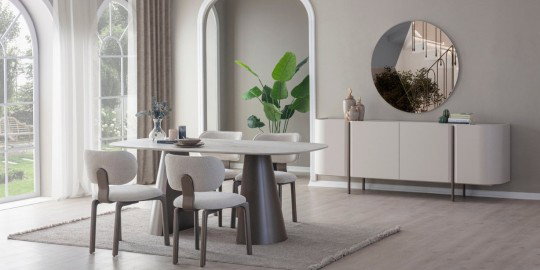 Modern Milano Lüx Yemek Odası Takımı, zarif masa ve sandalyelerle inegol mobilya kalitesini yansıtan şık bir yaşam alanı sunar.