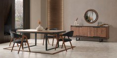 Bronze Ceviz Yemek Odası Takımı|Mobilyam İnegölden