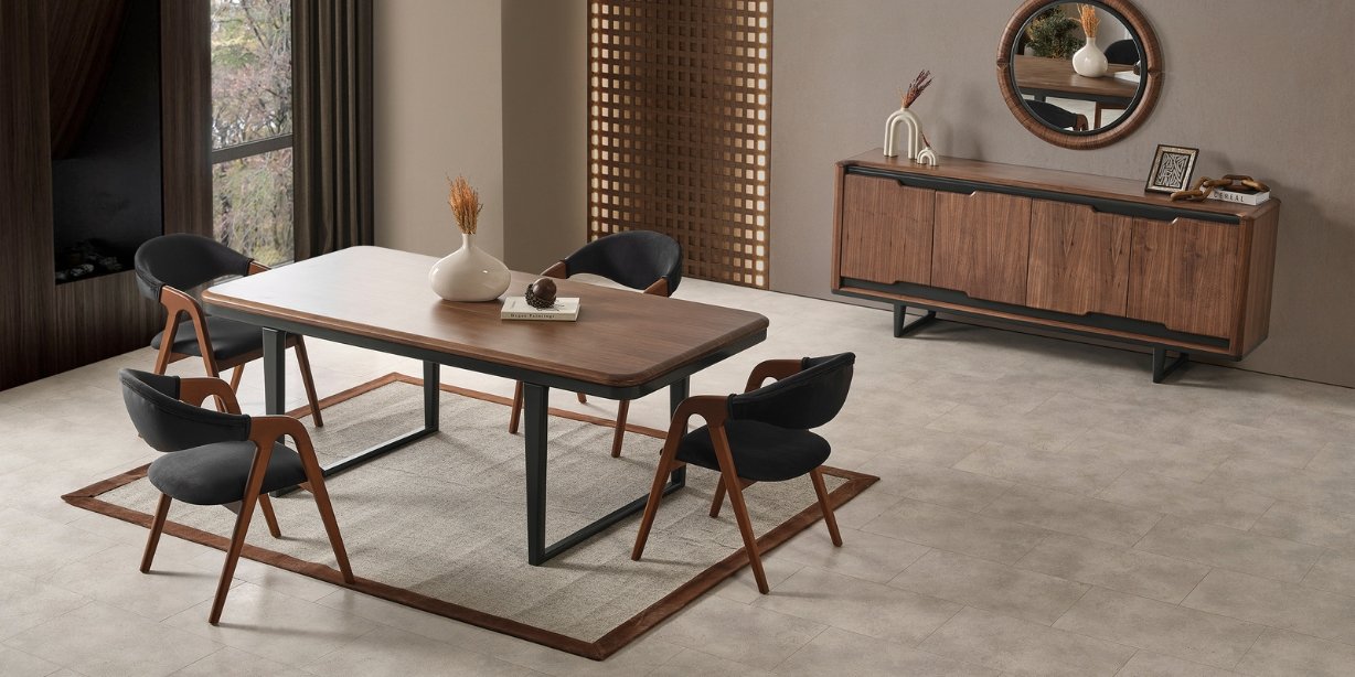 Bronze Ceviz Yemek Odası Takımı230387 | İnegöl Mobilya