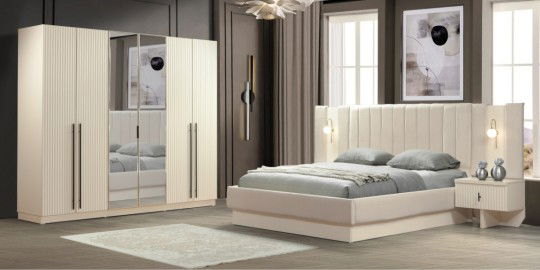 Asel Yatak Odası Takımı Siyah Detaylı