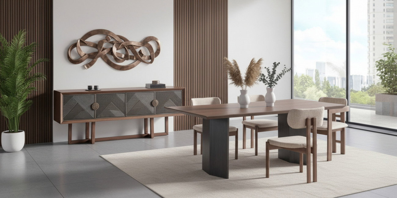 Cross Ceviz Yemek Odası Takımı İnegöl Mobilya