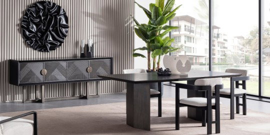 Cross Siyah Yemek Odası