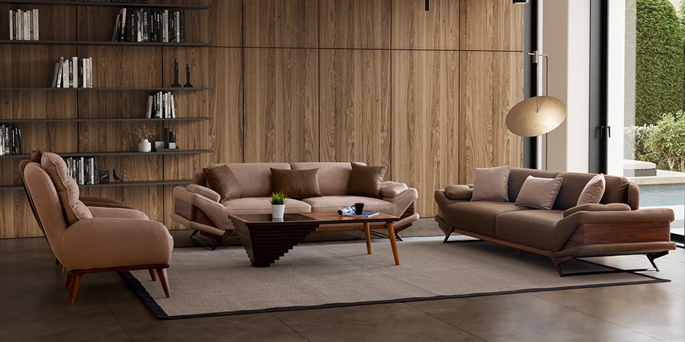 Milano Klapalı Koltuk Takımı Krem-2714-5